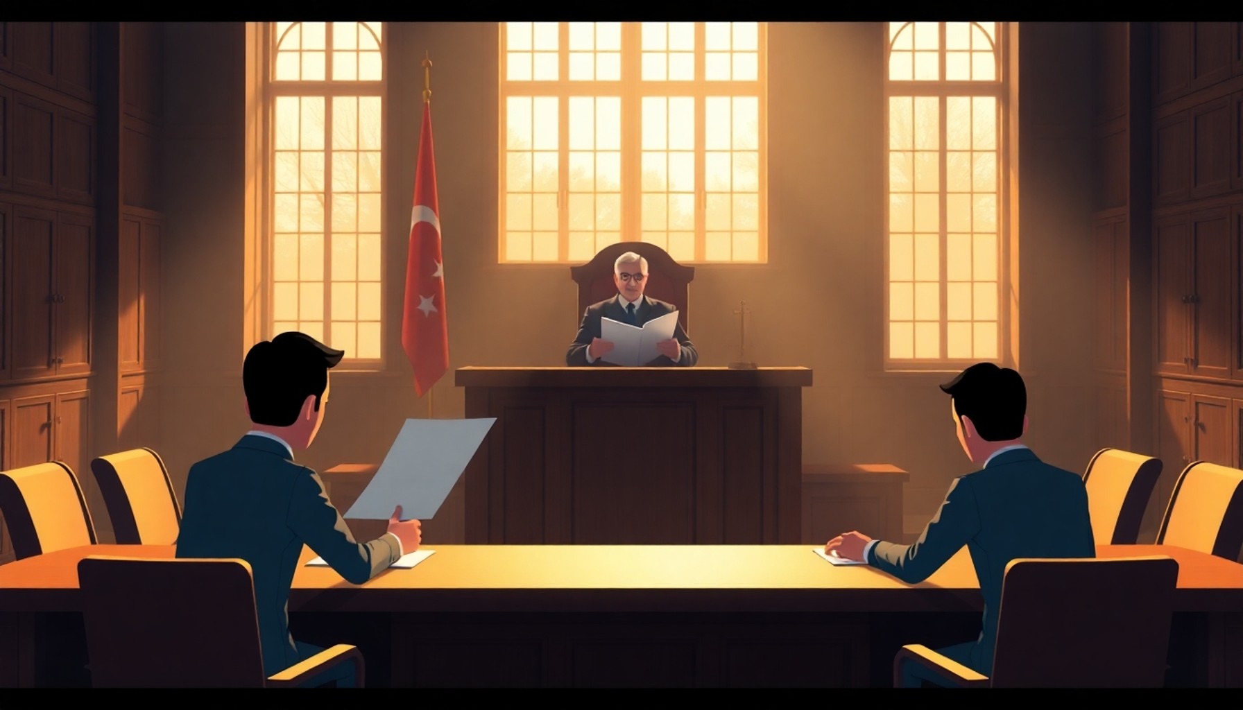 Aile mahkemesinde protokol incelemesi yapan hakim