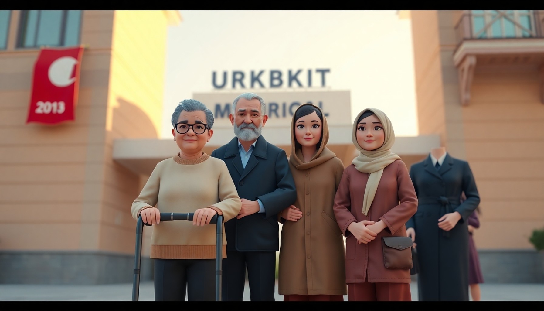 Dört farklı muafiyet grubu belediye binası önünde bir arada duruyor