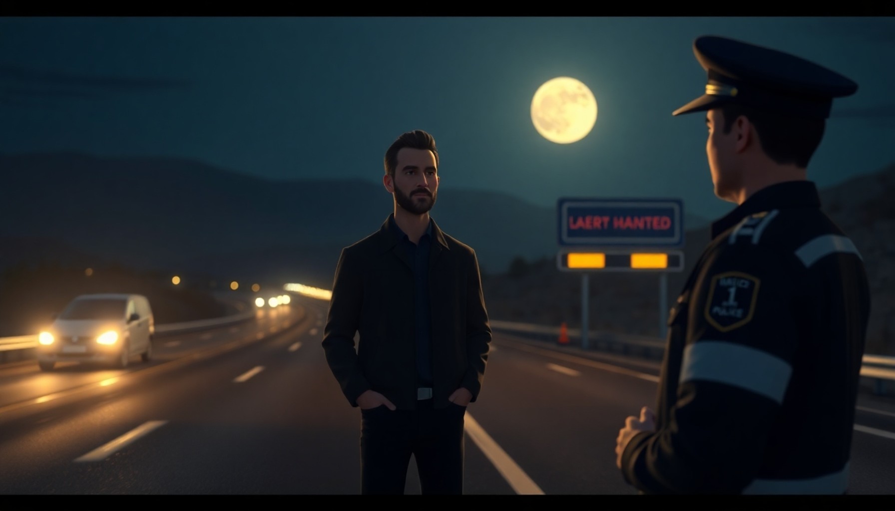 Gece trafik denetiminde polis kontrolü yaşayan sürücü