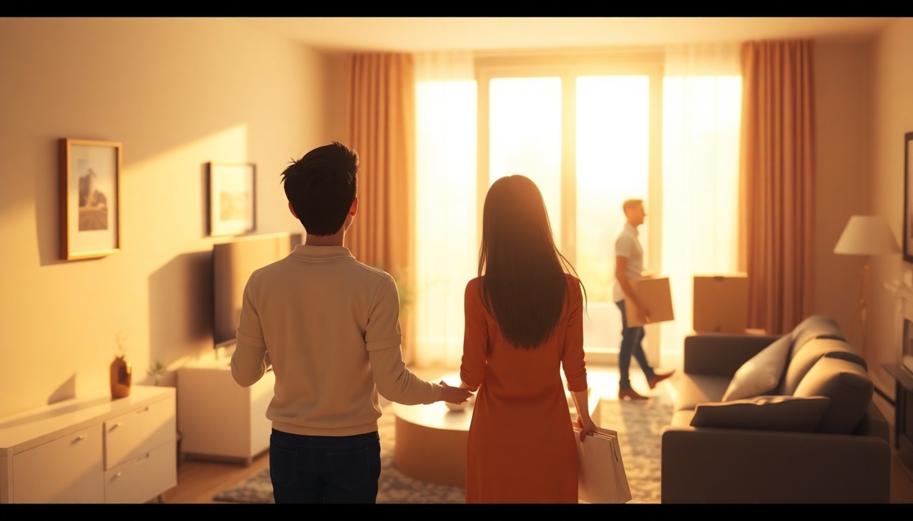 Kiracının yeni kiracı adayını ev sahibine tanıştırmasını gösteren illüstrasyon