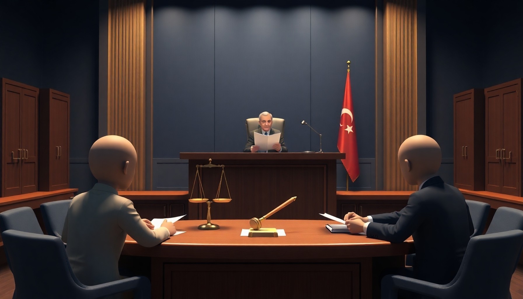 Sulh hukuk mahkemesinde komşuluk hukuku davası duruşma görseli