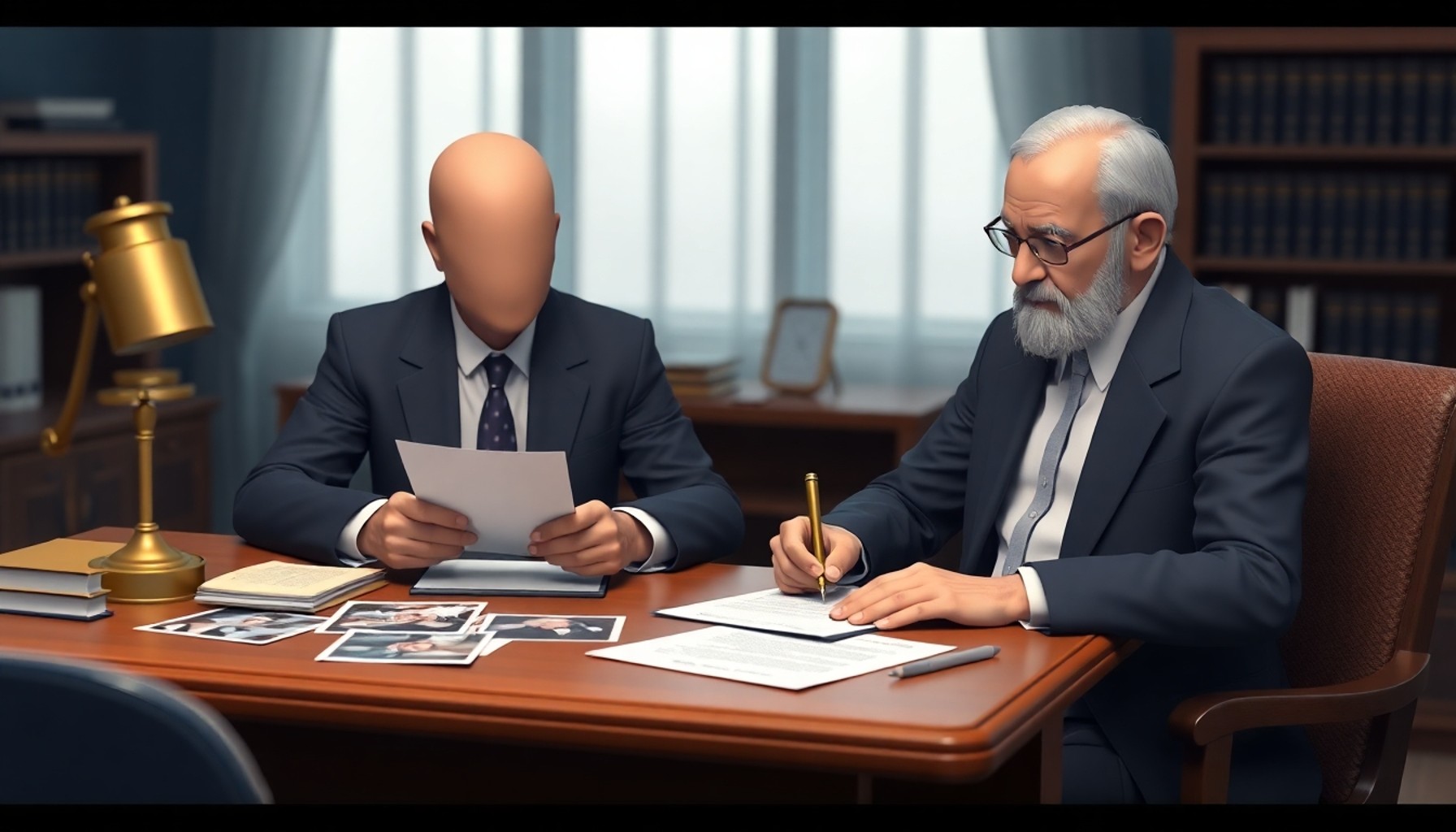 Avukat ve yaşlı müvekkil vasiyetname hazırlarken
