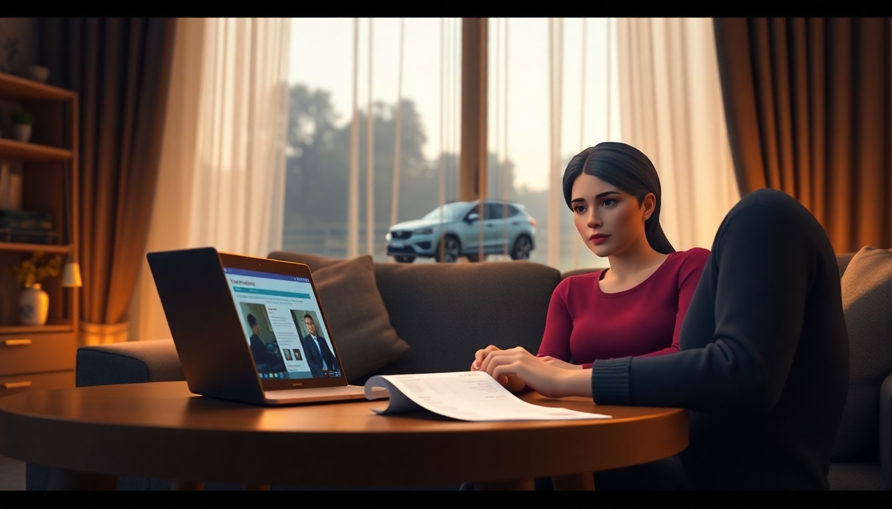 Evde iade video kaydını inceleyen çift, banka ekstresini masaya koymuş