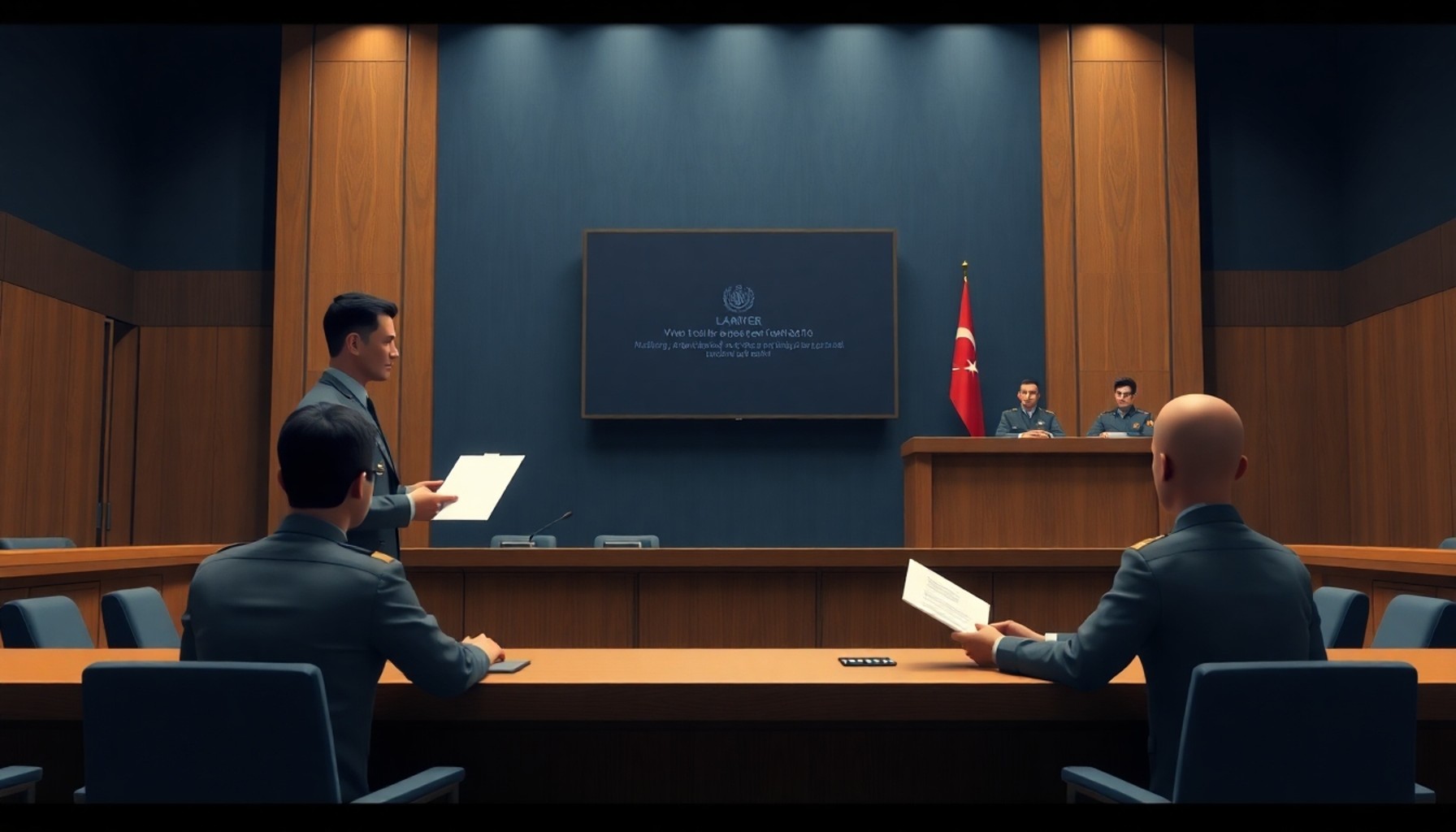 İdare mahkemesinde vazife malullüğü iptal davası duruşma sahnesi