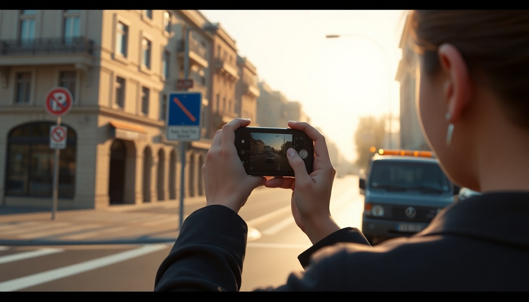 Aracının çekildiği noktayı fotoğraflayan kadın sürücü, uzaklaşan çekici